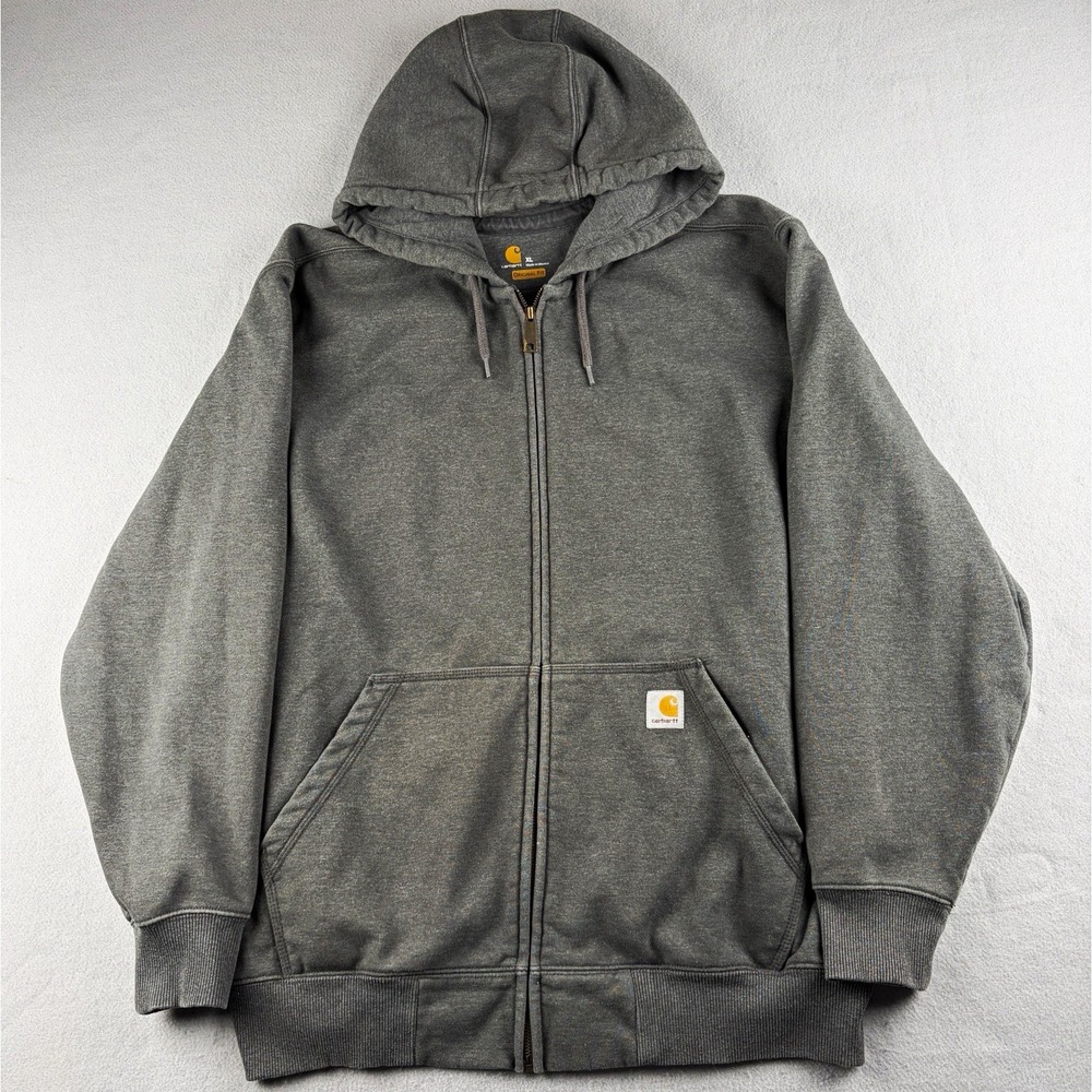 Carhartt Rain Defender Paxton Heavyweight Full Zip Hoodie Gray Men's XL 100614